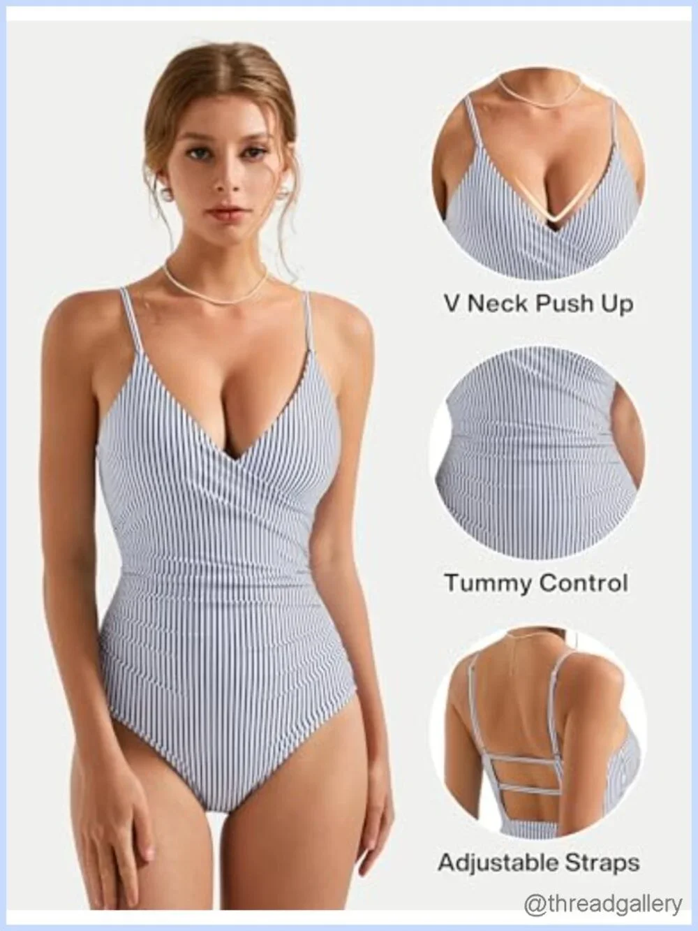 Tummy Control Push Up One Piece Swimsuit